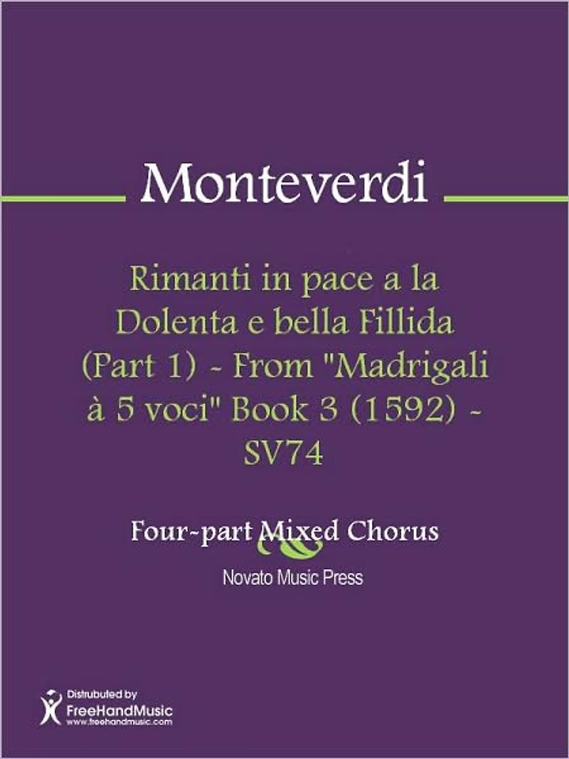 Rimanti in pace a la Dolenta e bella Fillida (Part 1) - From "Madrigali a 5 voci" Book 3 (1592) - SV74