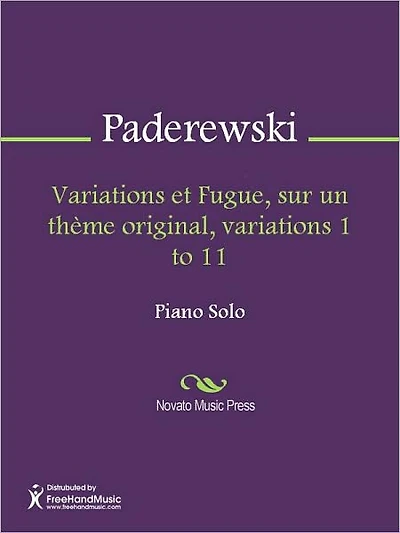 Variations et Fugue, sur un theme original, variations 1 to 11
