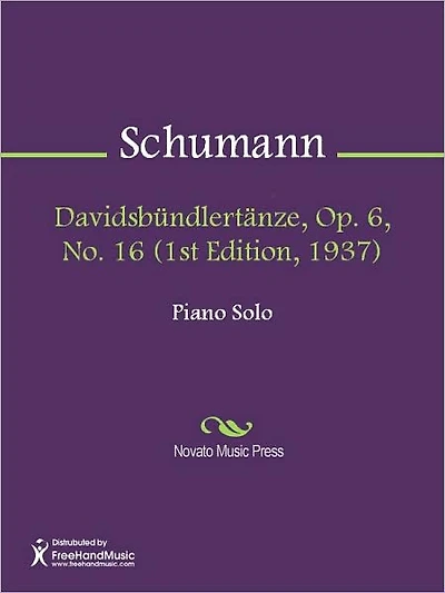 Davidsbundlertanze, Op. 6, No. (1st Edition