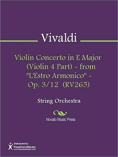 Violin Concerto in E Major (Violin 3 Part) - from "L'Estro Armonico" - Op. 3/12 (RV265)