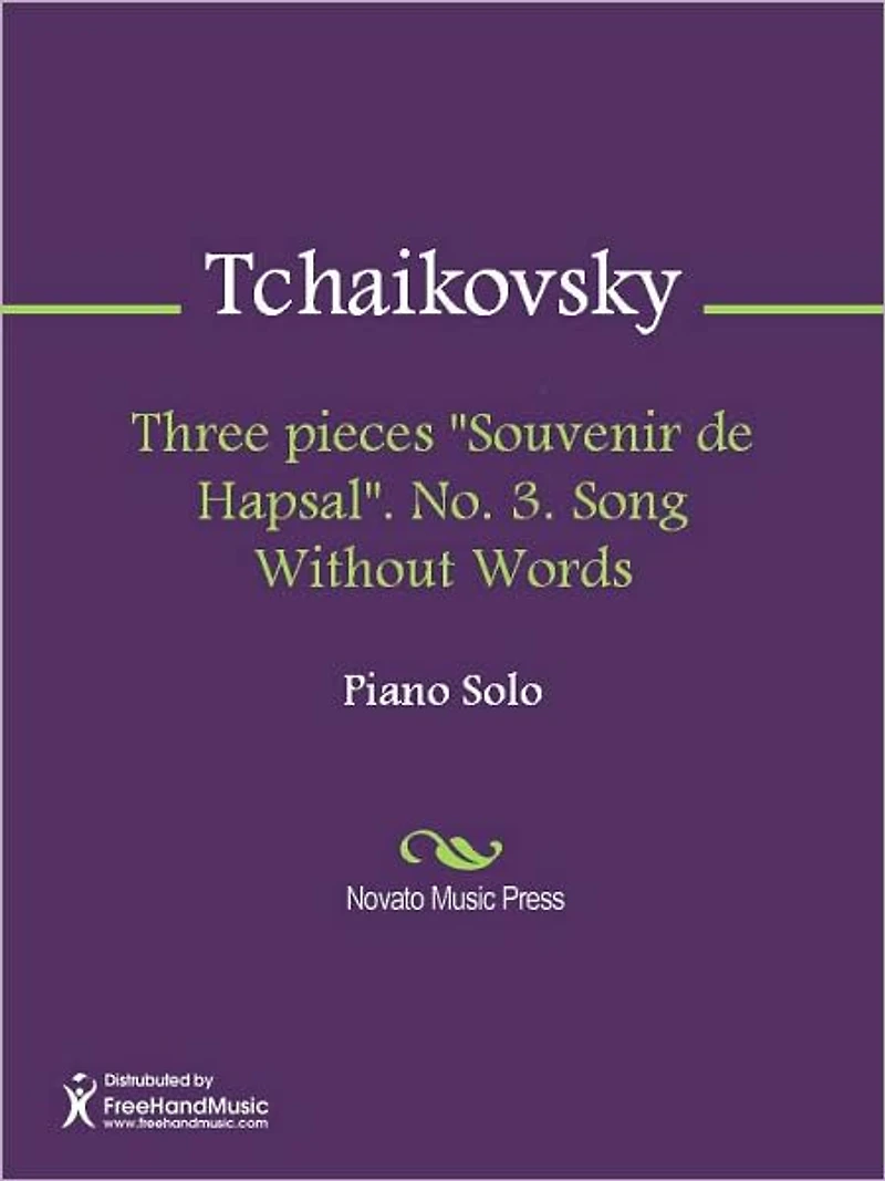 Three pieces "Souvenir de Hapsal". No. 3. Song Without Words