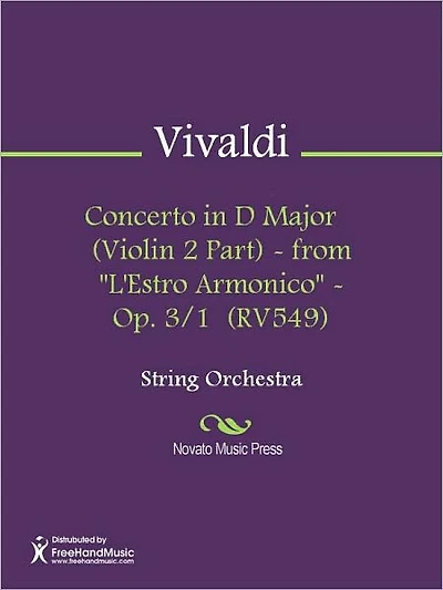 Concerto in D Major (Bass Part) - from "L'Estro Armonico" - Op. 3/1 (RV549)