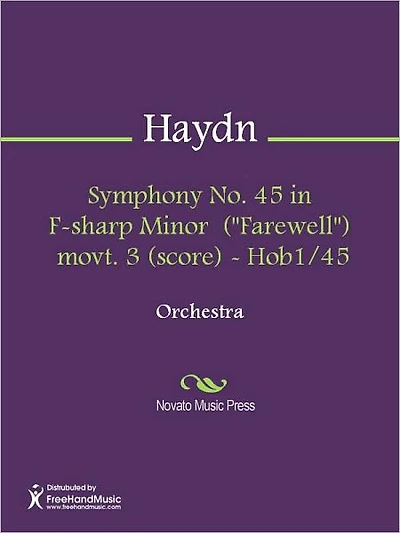 Symphony No. 45 in F-sharp Minor ("Farewell") movt.1 (score) - Hob1/45