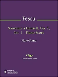 Souvenir a Henselt, Op. 7, No. 1 - Piano Score