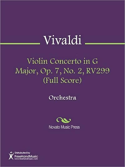 Violin Concerto in G Major, Op. 7, No. 2, RV299 (Full Score)