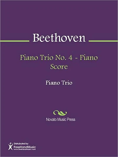 Piano Trio No. 4 - Piano Score
