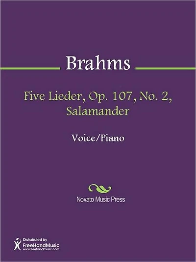 Five Lieder, Op. 107, No. 2, Salamander