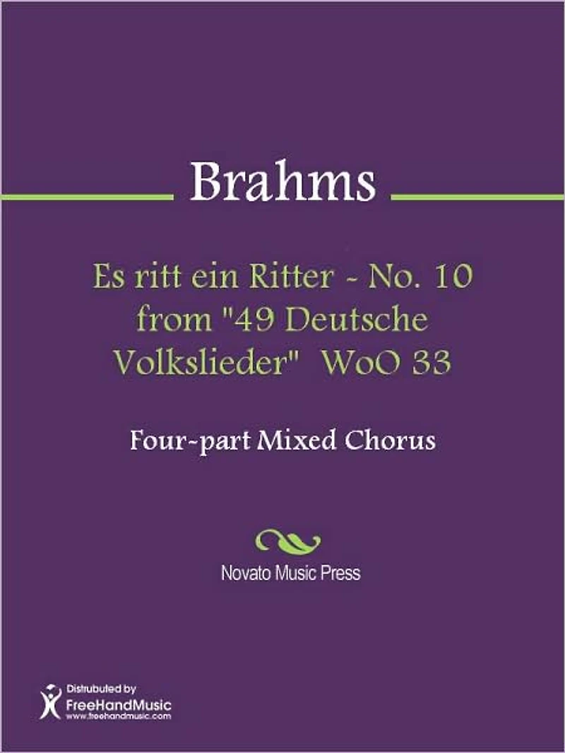 Es ritt ein Ritter - No. 10 from "49 Deutsche Volkslieder" WoO 33