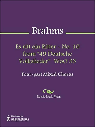 Es ritt ein Ritter - No. 10 from "49 Deutsche Volkslieder" WoO 33