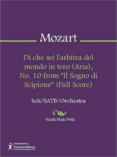 Di che sei l'arbitra del mondo in tero (Aria), No. 10 from "Il Sogno di Scipione" (Full Score)