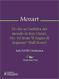 Di che sei l'arbitra del mondo in tero (Aria), No. 10 from "Il Sogno di Scipione" (Full Score)