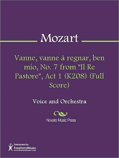 Vanne, vanne a regnar, ben mio, No. 7 from "Il Re Pastore", Act 1 (K208) (Full Score)