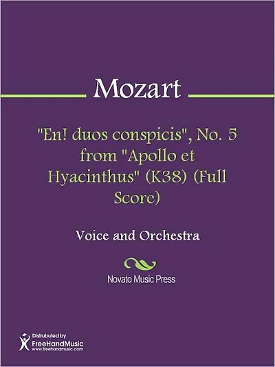 "En! duos conspicis", No. 5 from "Apollo et Hyacinthus" (K38) (Full Score)