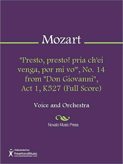 "Presto, presto! pria ch'ei venga, por mi vo'", No. 14 from "Don Giovanni", Act 1, K527 (Full Score)