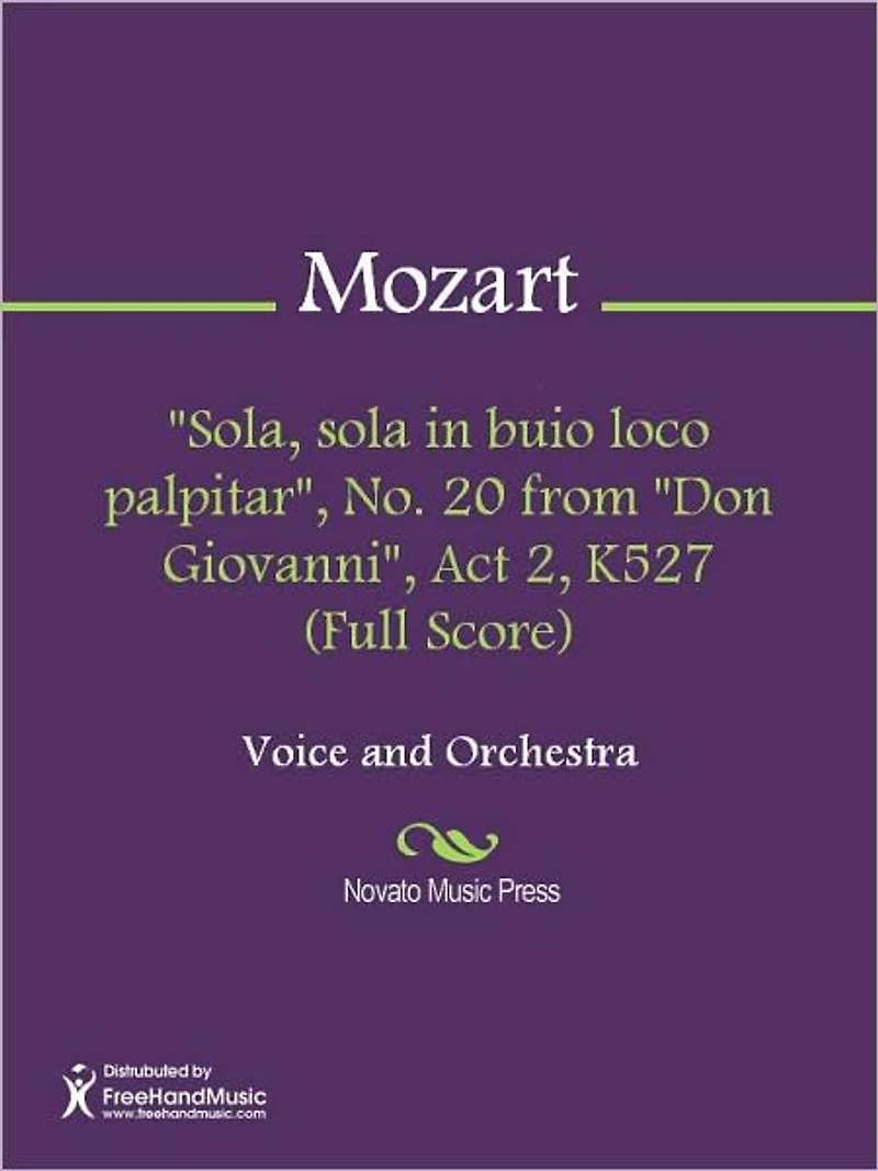 "Sola, sola in buio loco palpitar", No. 20 from "Don Giovanni", Act 2, K527 (Full Score)