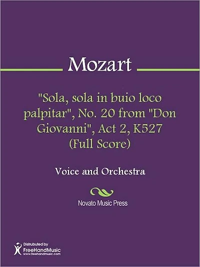 "Sola, sola in buio loco palpitar", No. 20 from "Don Giovanni", Act 2, K527 (Full Score)