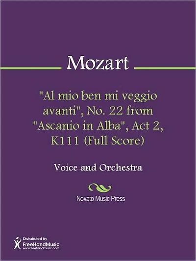 "Al mio ben mi veggio avanti", No. 22 from "Ascanio in Alba", Act 2, K111 (Full Score)