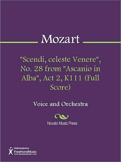 Scendi, celeste Venere", No. from "Ascanio in Alba", Act 2