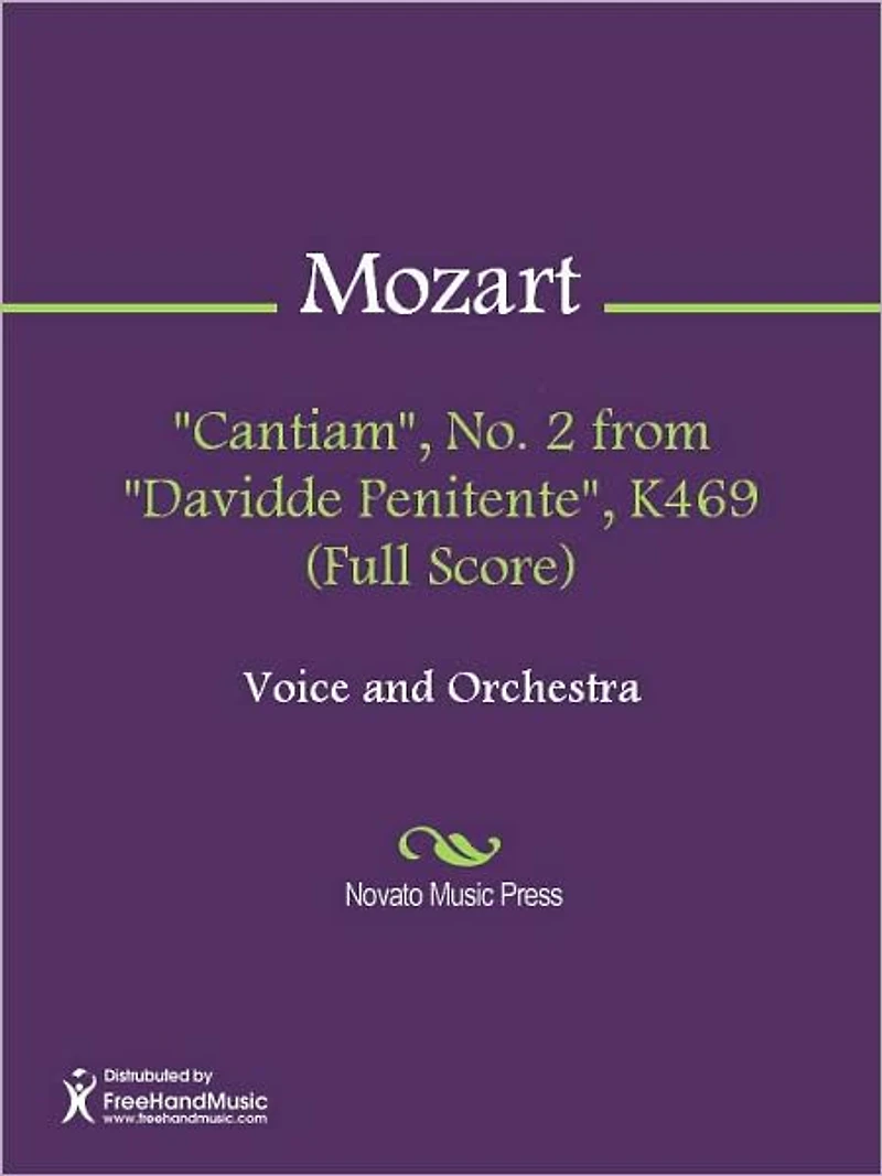 "Cantiam", No. 2 from "Davidde Penitente", K469 (Full Score)