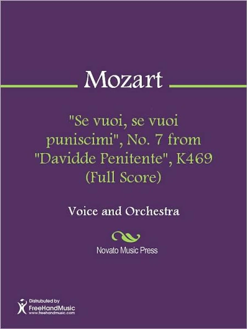 "Se vuoi, se vuoi puniscimi", No. 7 from "Davidde Penitente", K469 (Full Score)