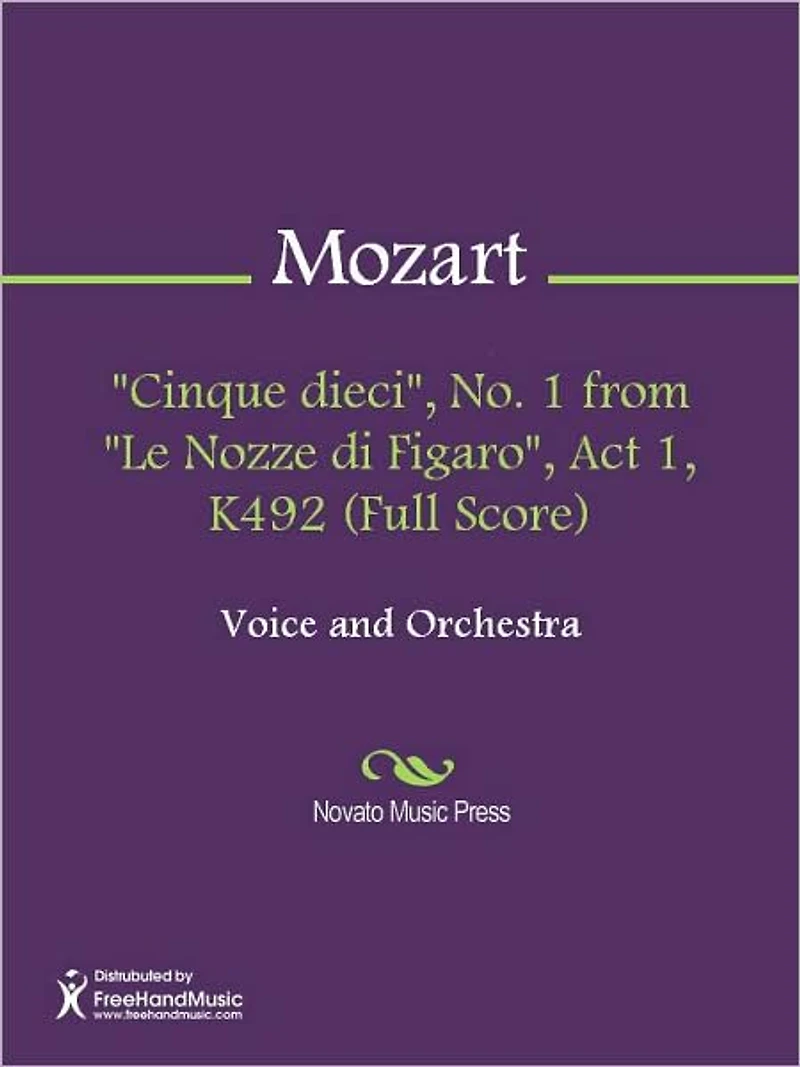 "Cinque dieci", No. 1 from "Le Nozze di Figaro", Act 1, K492 (Full Score)