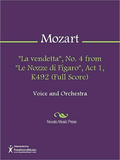 "La vendetta", No. 4 from "Le Nozze di Figaro", Act 1, K492 (Full Score)