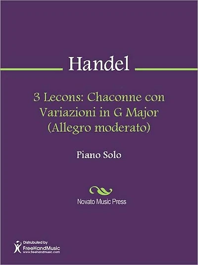 3 Lecons: Chaconne con Variazioni in G Major (Allegro moderato)