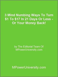 3 Mind Numbing Ways To Turn $1 To $17 In 21 Days Or Less Or Your Money Back!