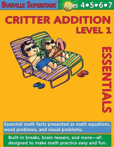 Critter Addition Essentials Level 1: Essential Math Facts for Addition (Learning Books for Preschool/Kindergarten Children and Up)