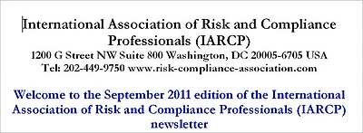 Risk Management News, September 2011 (94 pages, 28846 words)