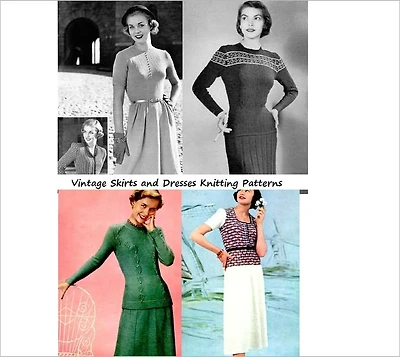 Vintage Skirts, Blouses and Jackets to Knit - A Collection of 26 Dress Knitting Patterns from the 1940's