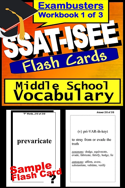SSAT-ISEE Study Guide Fundamental Vocabulary-SSAT Flashcards--SSAT-ISEE Prep Workbook 1 of 3