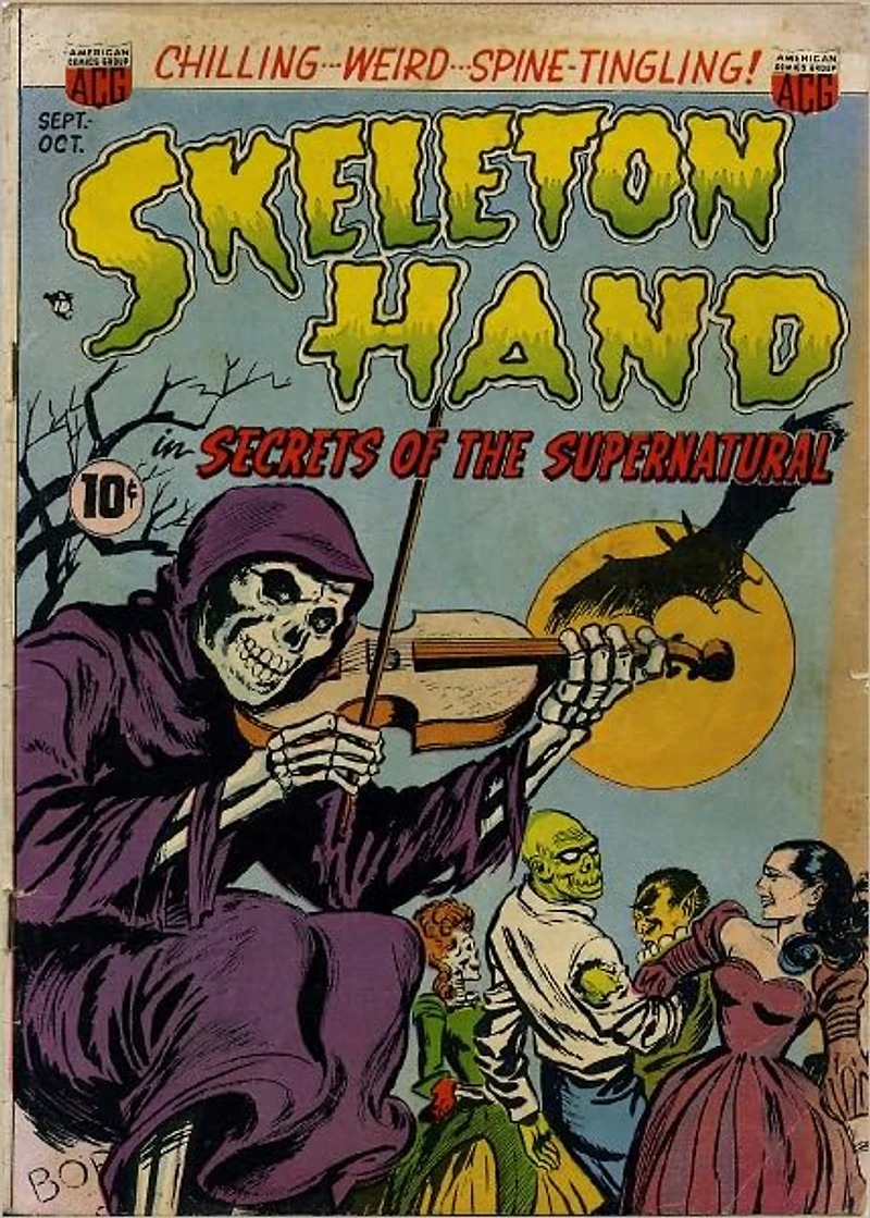 Skeleton Hand Number Horror Comic Book