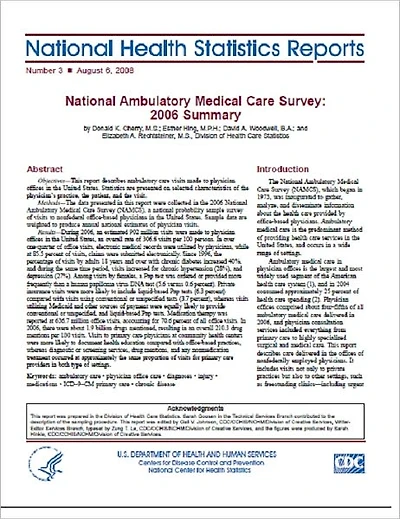 National Ambulatory Medical Care Survey: 2006 Summary