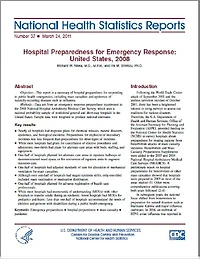 Hospital Preparedness for Emergency Response: United States, 2008
