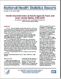 Health Characteristics of Adults Aged 55 Years and Over: United States, 2004–2007