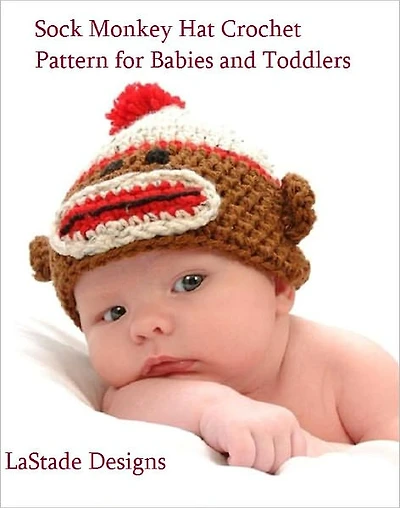 Baby Sock Monkey Beanie Hat Crochet Pattern