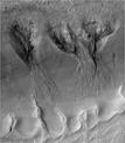 Melting Snow Carved Gullies on the Planet Mars