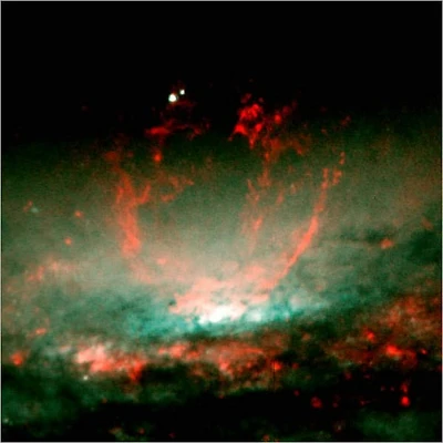 Burst of Star Formation Drives Bubble in Galaxy's Core