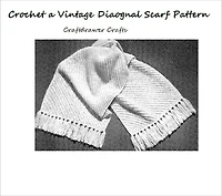 Crochet a Vintage Diagonal Scarf Pattern - Vintage Crochet Scarf Pattern