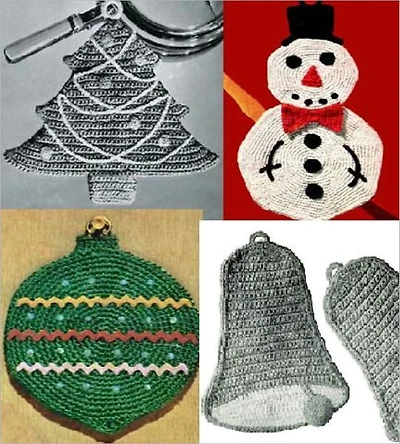 8 Christmas Potholders for Crochet