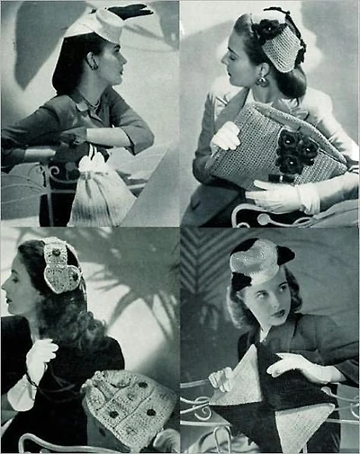 Crochet correspondant de chapeaux et de sacs à main