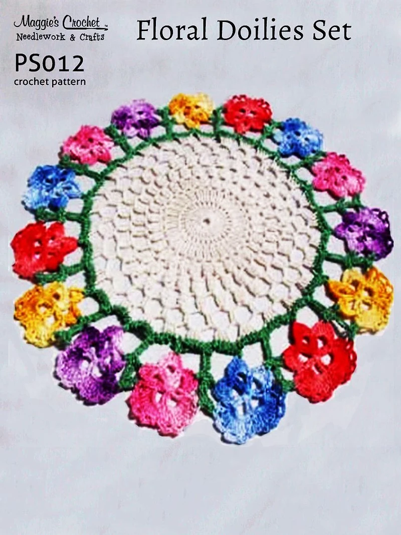 Crochet Pattern Floral Doilies PS012-R