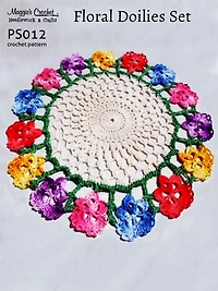 Crochet Pattern Floral Doilies PS012-R