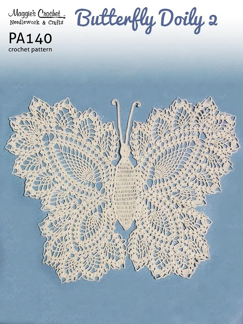 Crochet Pattern Butterfly Doily 2 PA140-R