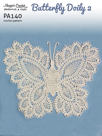 Crochet Pattern Butterfly Doily 2 PA140-R