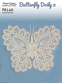 Crochet Pattern Butterfly Doily 2 PA140-R