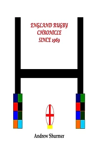 England Rugby Chronicle since 1969