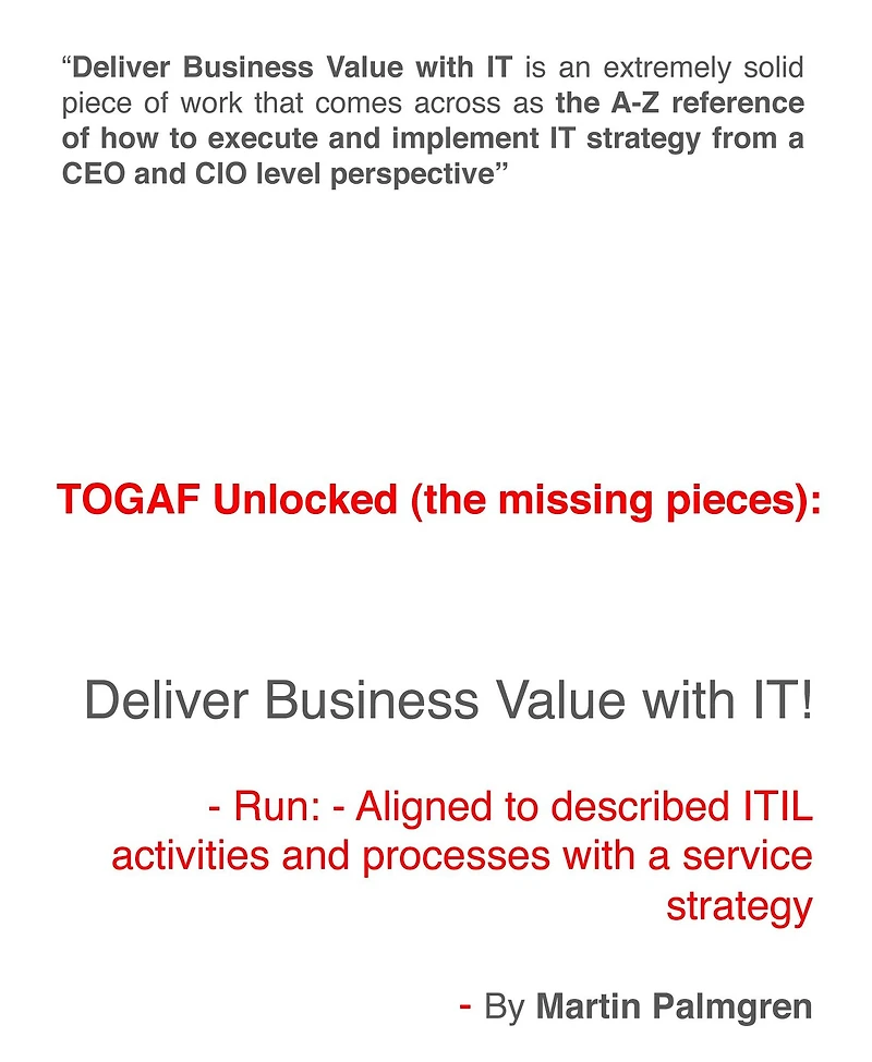 TOGAF Unlocked (The Missing Pieces): Deliver Business Value with IT! - Run - Aligned to Described ITIL Activities and Processes with a Service Strategy