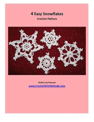 Four Easy Snowflakes Crochet Pattern